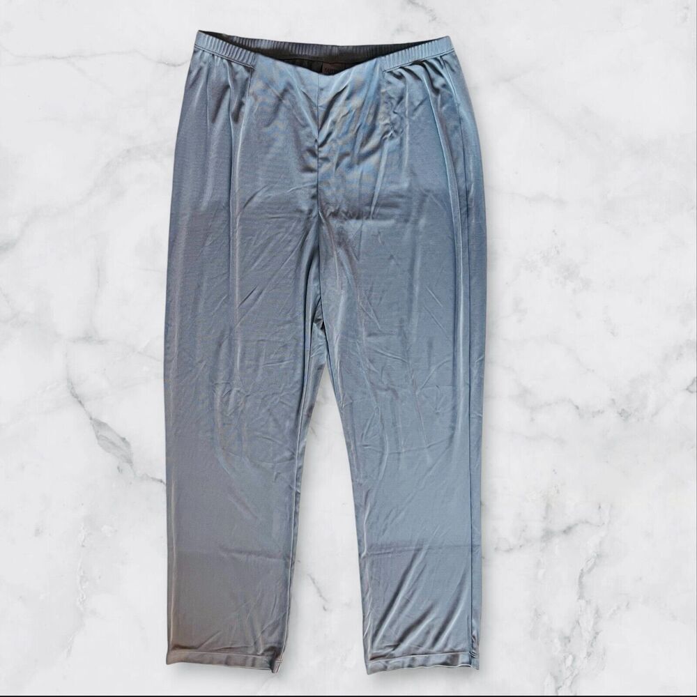 Chico's Easywear Womens Pants 3 Size XL Gray Pull On Slinky Travel Knit Stretch